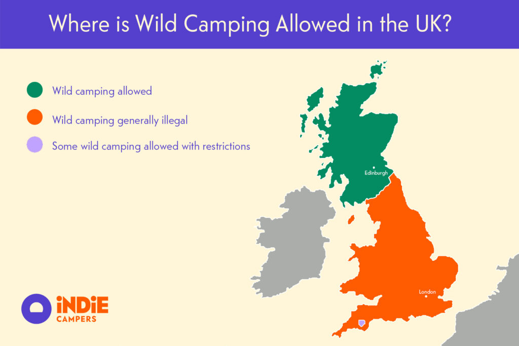Wild camping UK map
